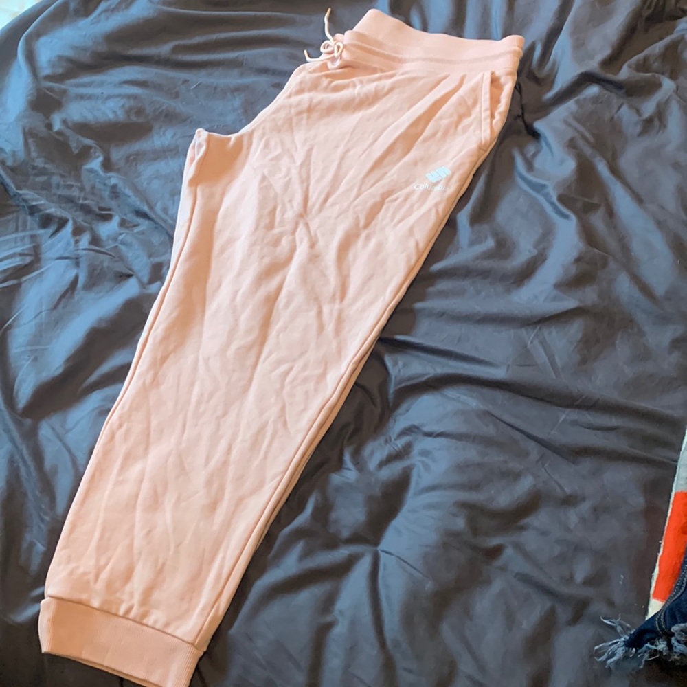 Soft pink Columbia sweatpants